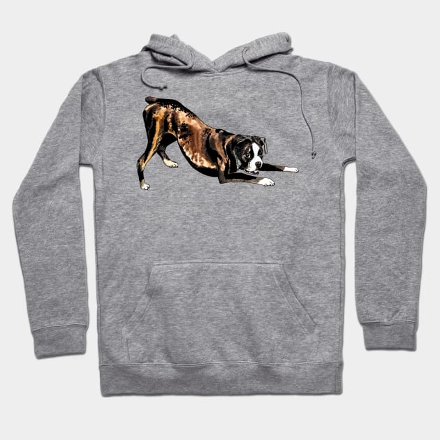 boxer dog Hoodie by VicaVeresk